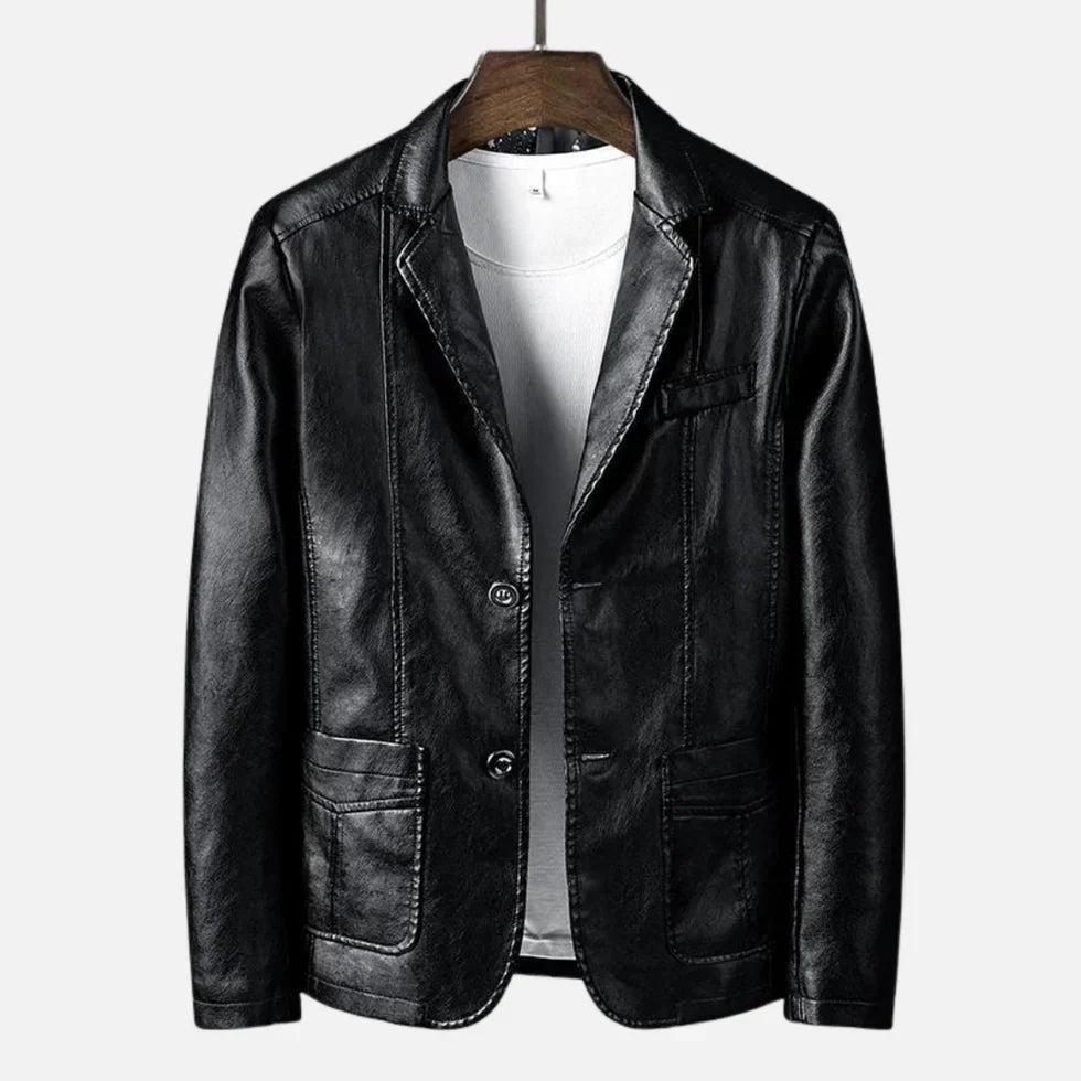 Heinz | Chaqueta Vintage Estilo Cuero Con Botones