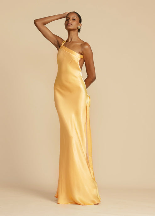 Sybille | Vestido Largo De UN Solo Hombro Con Espalda Abierta