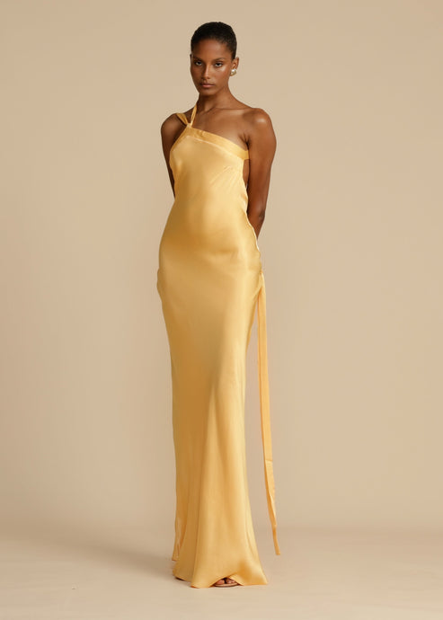 Sybille | Vestido Largo De UN Solo Hombro Con Espalda Abierta
