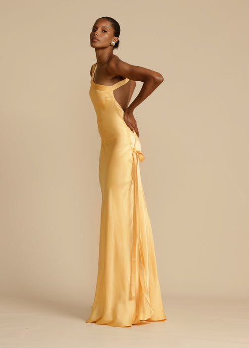 Sybille | Vestido Largo De UN Solo Hombro Con Espalda Abierta