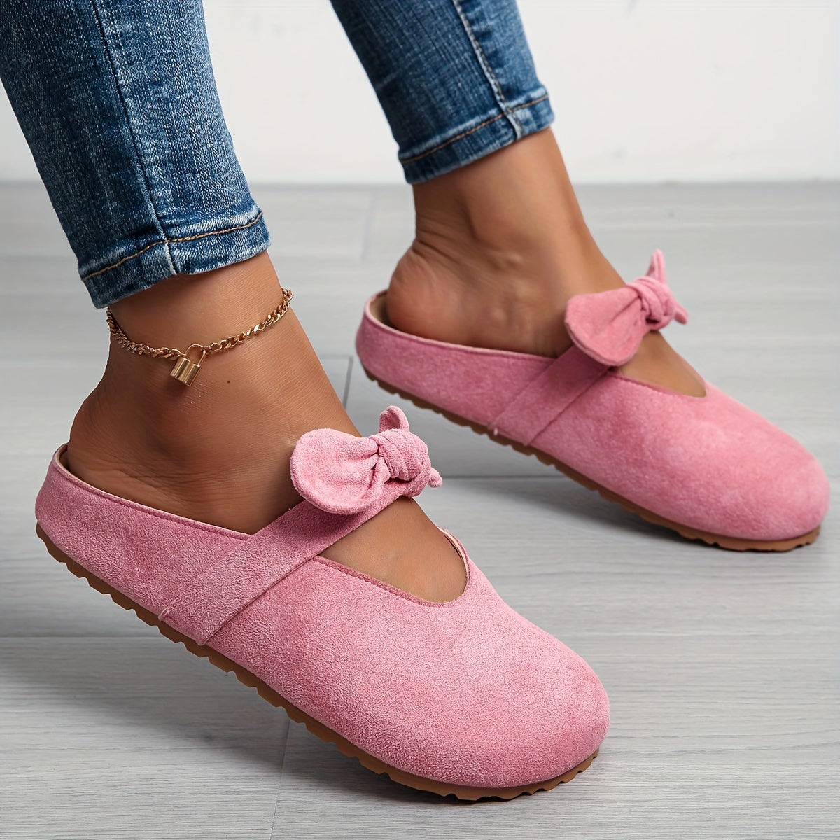 Minaya - Zuecos Tipo Mule Sin Cordones Con Lazo