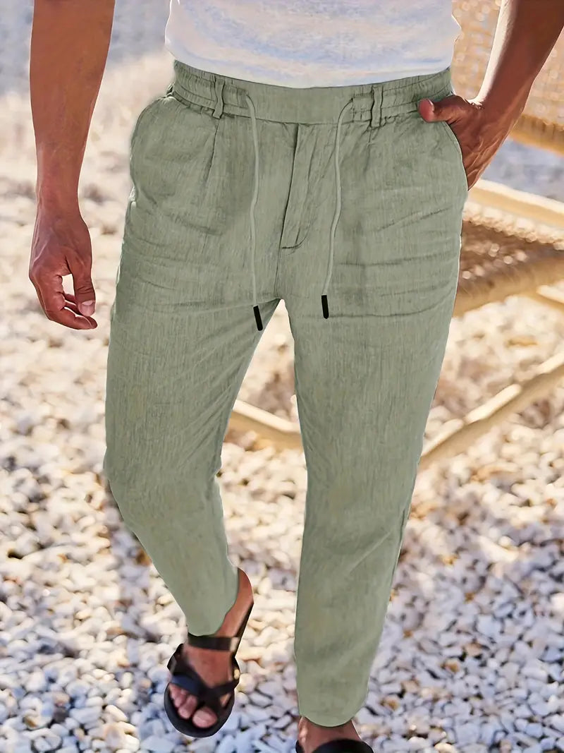 Nichols | Pantalón Lino Hombre Casual Cordón