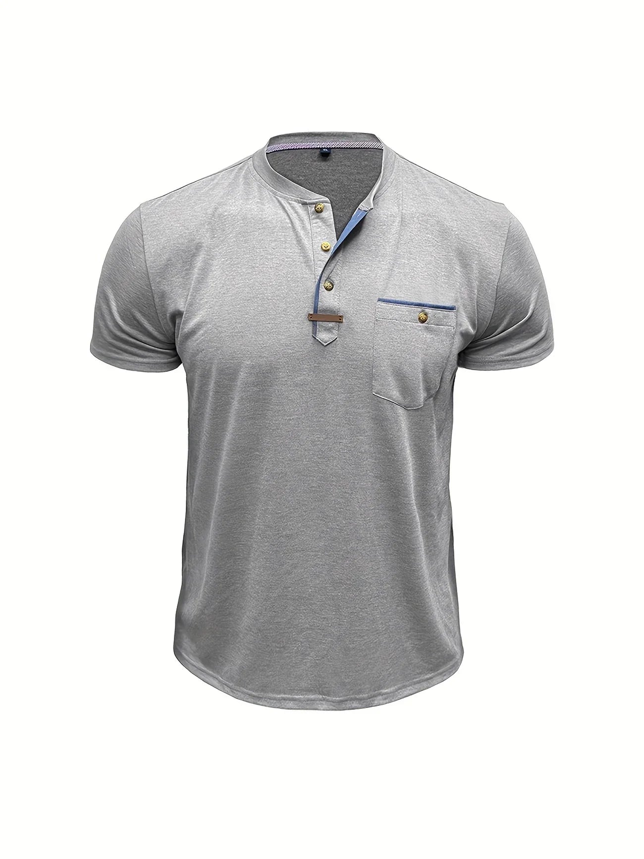 Saxon | Camiseta Henley de Manga Corta con Bolsillo