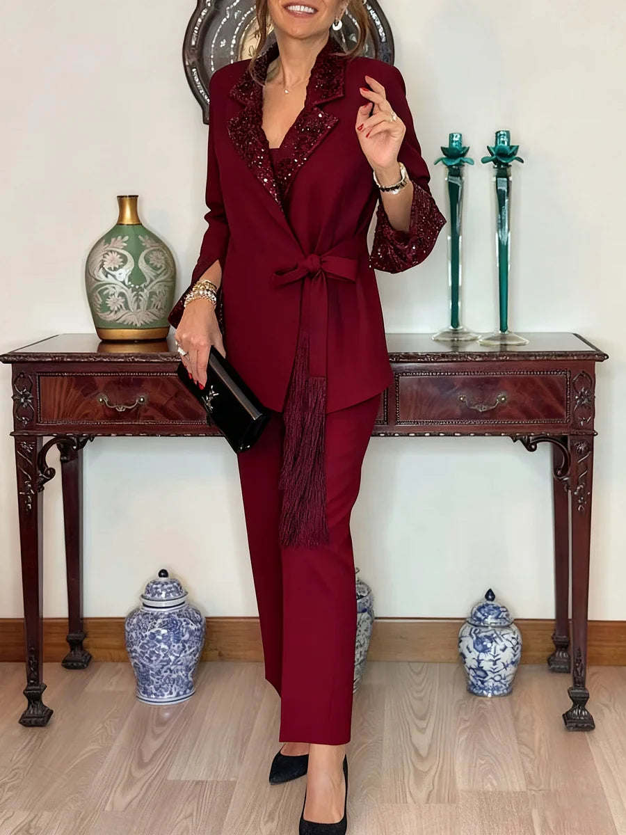 Nitzanit | Conjunto Elegante Blazer y Pantalón Recto