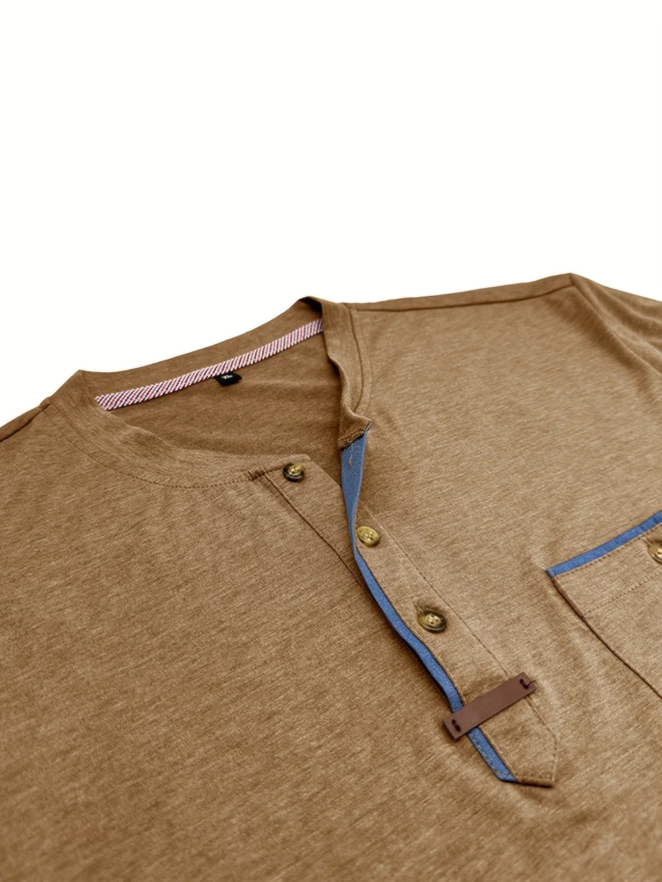 Saxon | Camiseta Henley de Manga Corta con Bolsillo