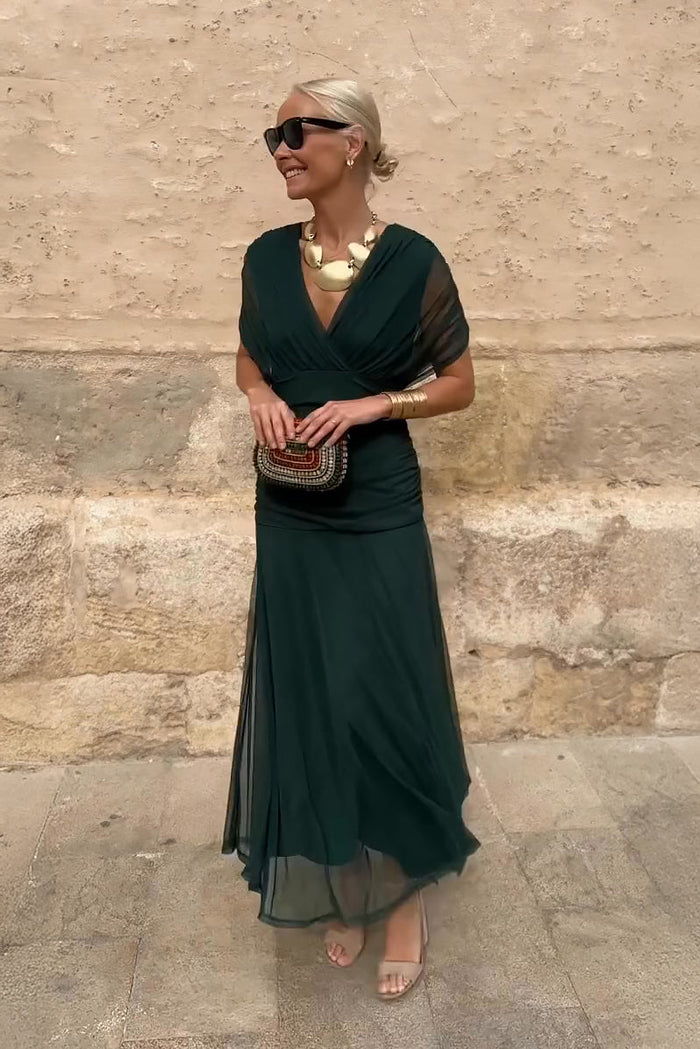 Nefeli | Vestido Maxi Fiesta Floral Escote Bardot