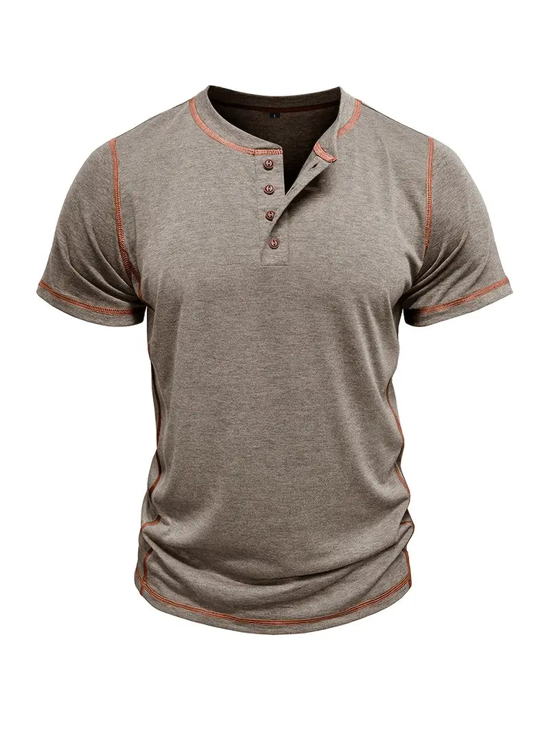 Orazio | Camiseta De Manga Corta Con Cuello Henley