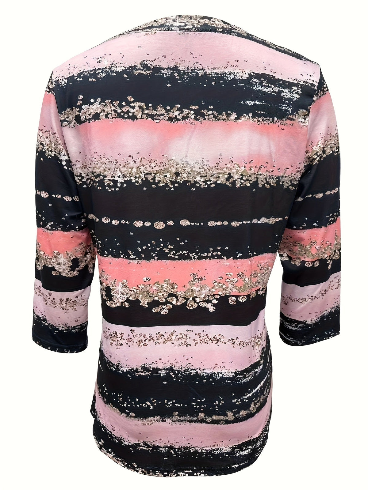 Eleainessa | Camisa Casual de Cuello Redondo a Rayas