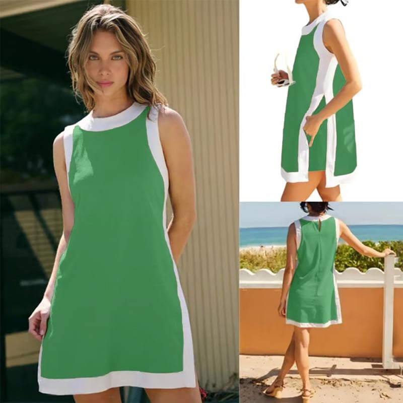 Swetlana | Vestido Recto Sin Mangas Con Bloques De Color