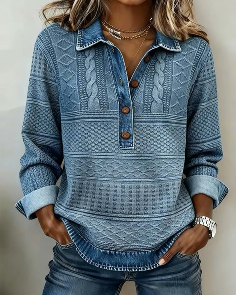 Melkorka | Sudadera Texturizada Con Botones Y Solapa