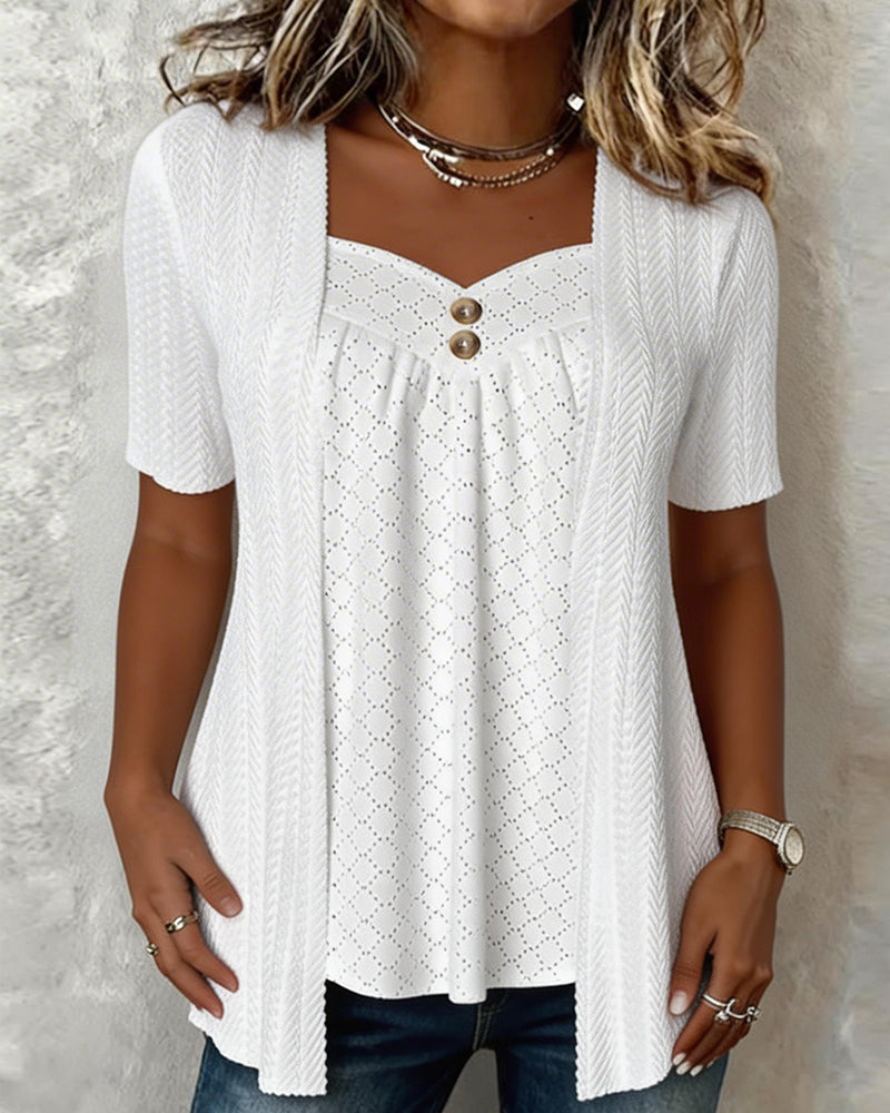Shilina | Blusa Texturizada con Escote Cuadrado