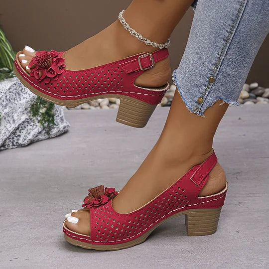 Imogen | Sandalias de Talón Abierto Con Diseño Floral