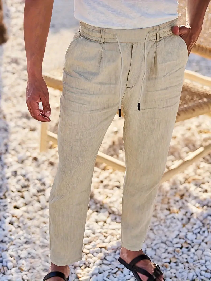 Nichols | Pantalón Lino Hombre Casual Cordón