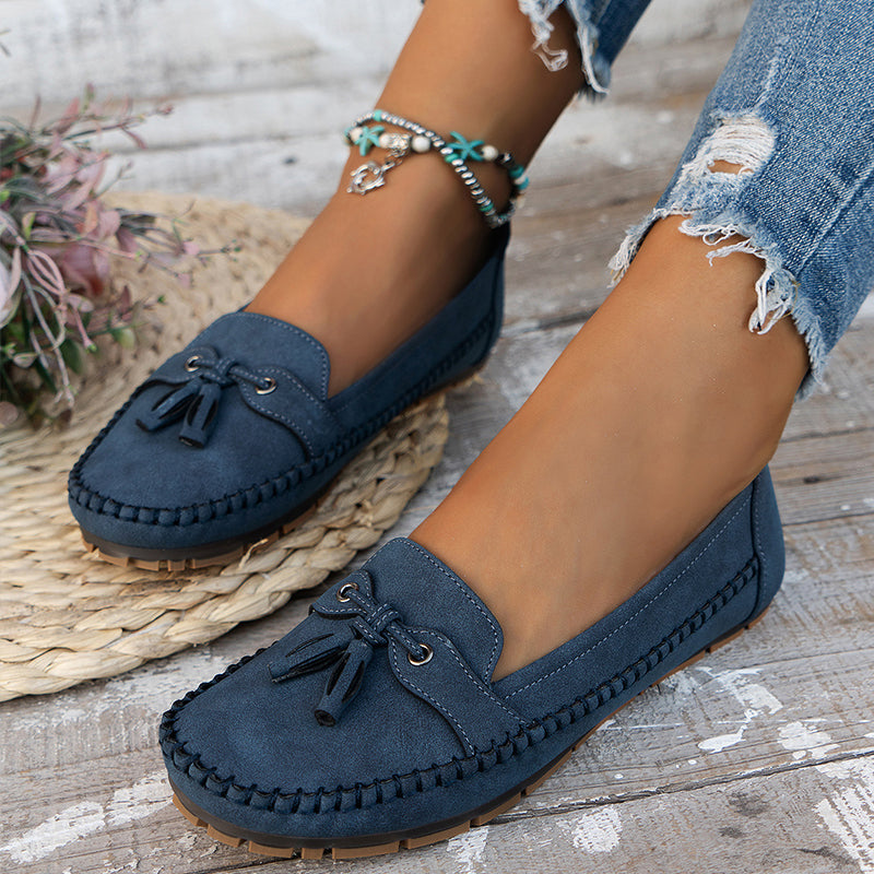 Tânia | Mocasines Sin Cordones Con Borlas Para Mujer