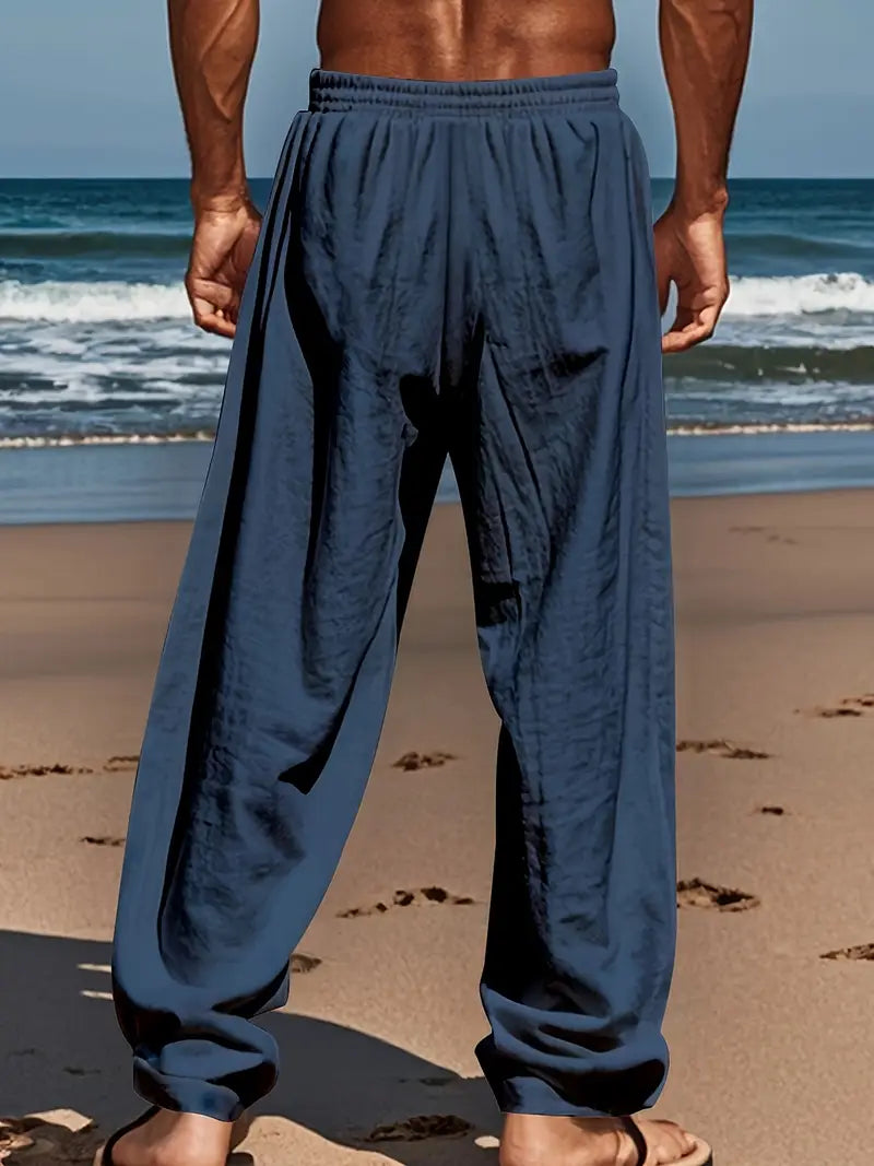 Babaev | Pantalones Anchos de Lino Con Cordón