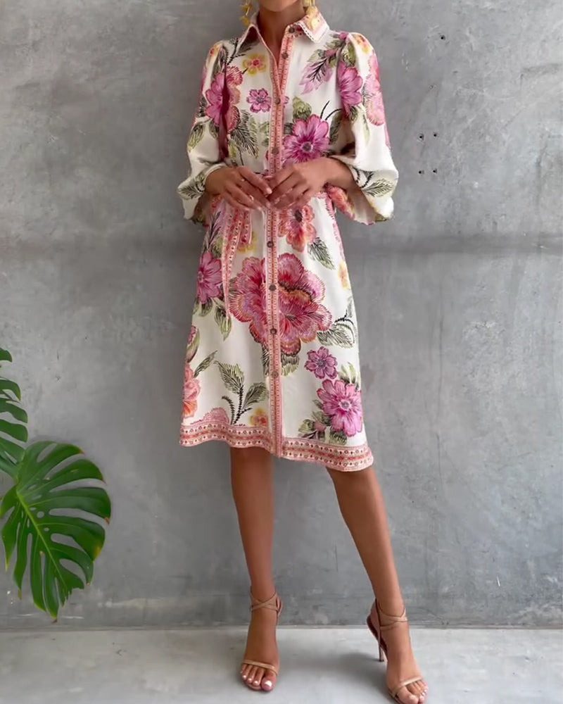 Nylera - Vestido Con Mangas Acampanadas y Cuello En V
