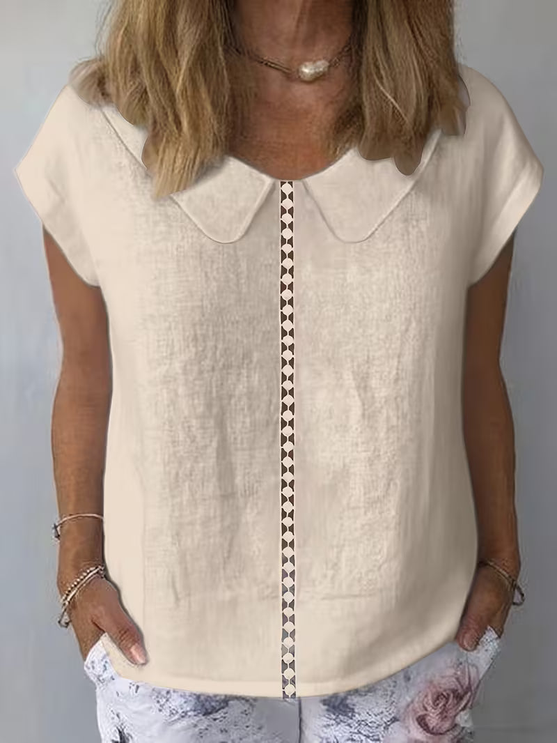 Aurelia | Blusa de Manga Corta con Corte Delantero