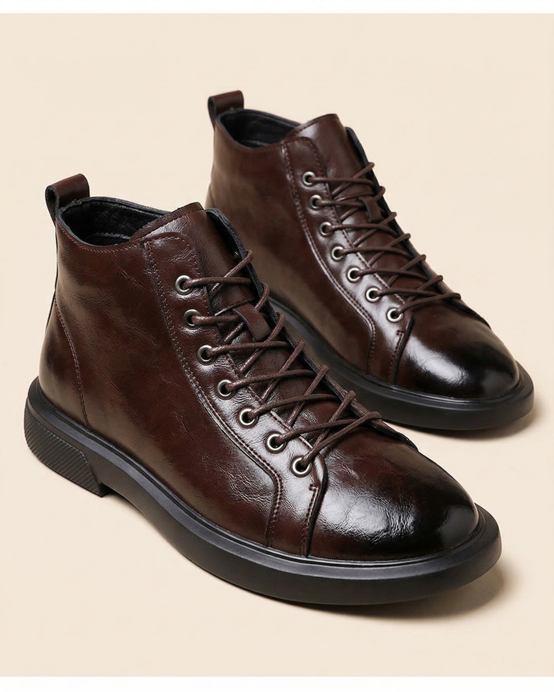 Kervens | Botines Con Diseño De Cordones Y Efecto Piel