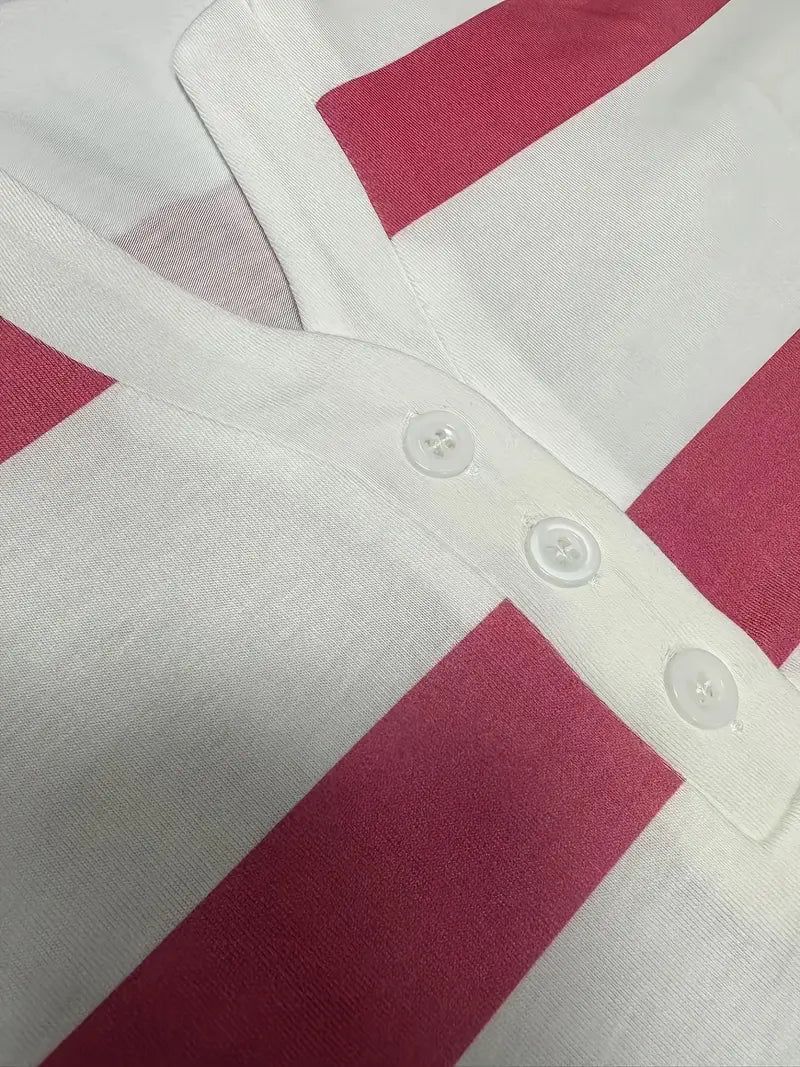 Dakota | Camiseta Henley a Rayas Con Mangas Tres Cuartos