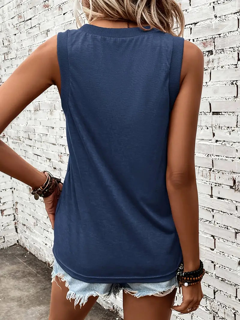Annelies | Camiseta Sin Mangas De Corte Holgado Con Cuello en V