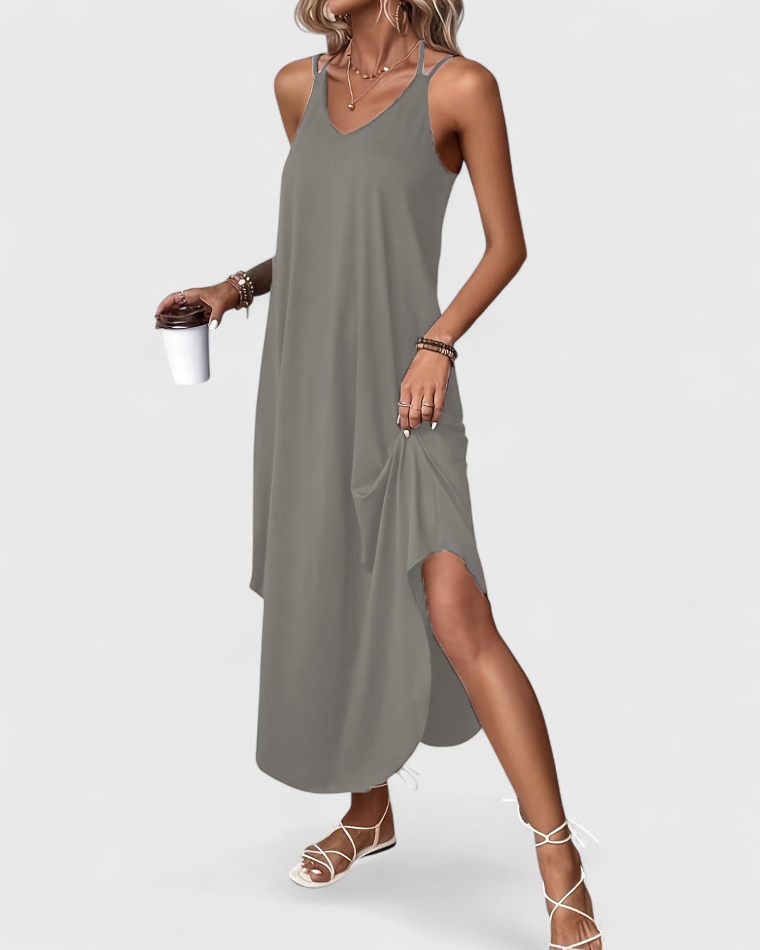 Tracie | Vestido Largo Sin Mangas Con Escote V