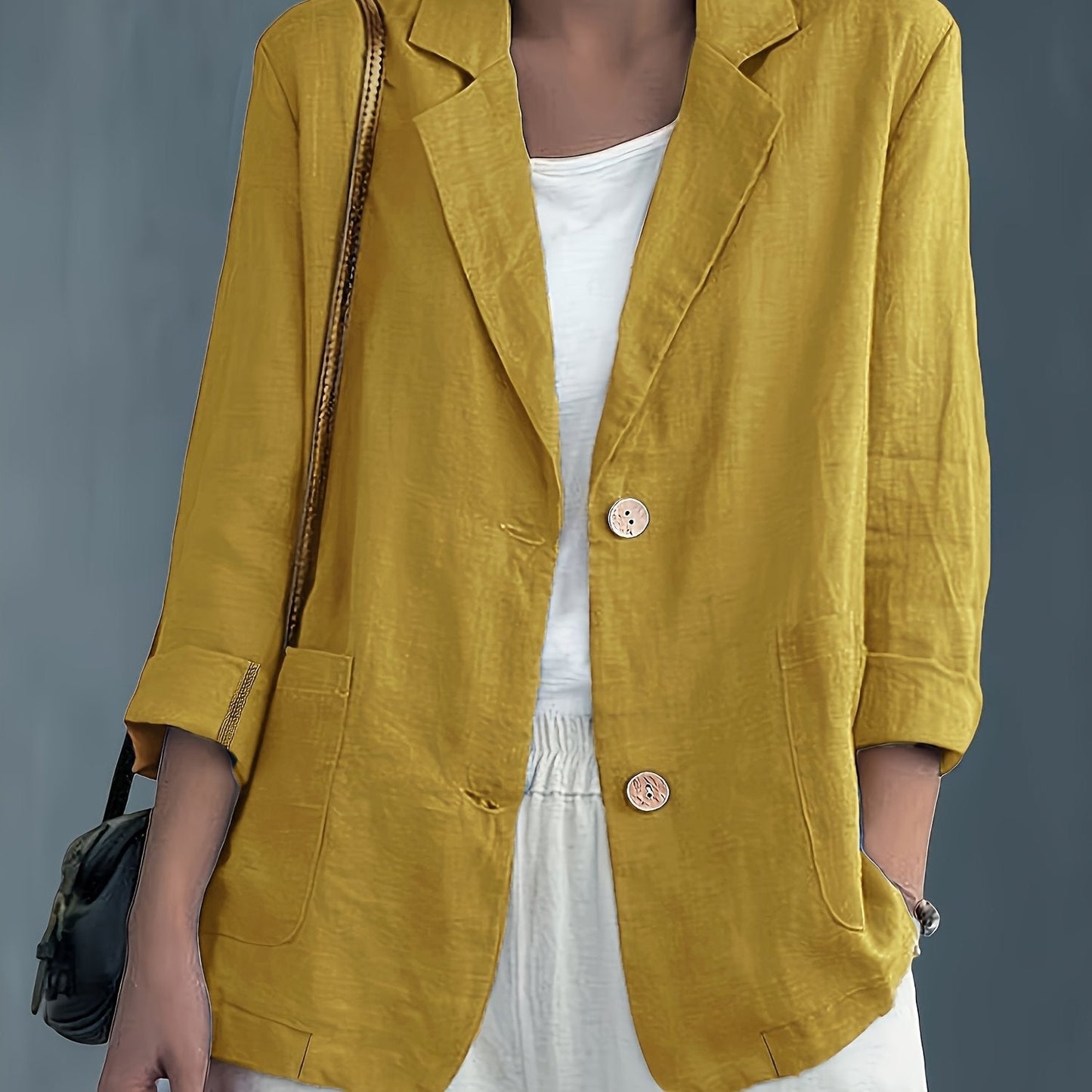 Jayde | Chaqueta Blazer Con Mangas Remangadas Y Bolsillos