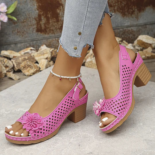 Imogen | Sandalias de Talón Abierto Con Diseño Floral