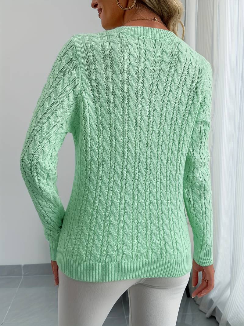 Zivah | Jersey De Manga Larga Con Cuello en V Y Punto Trenzado