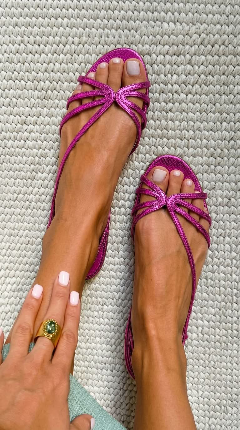 Schila | Sandalias Planas de Tiras y Punta Abierta