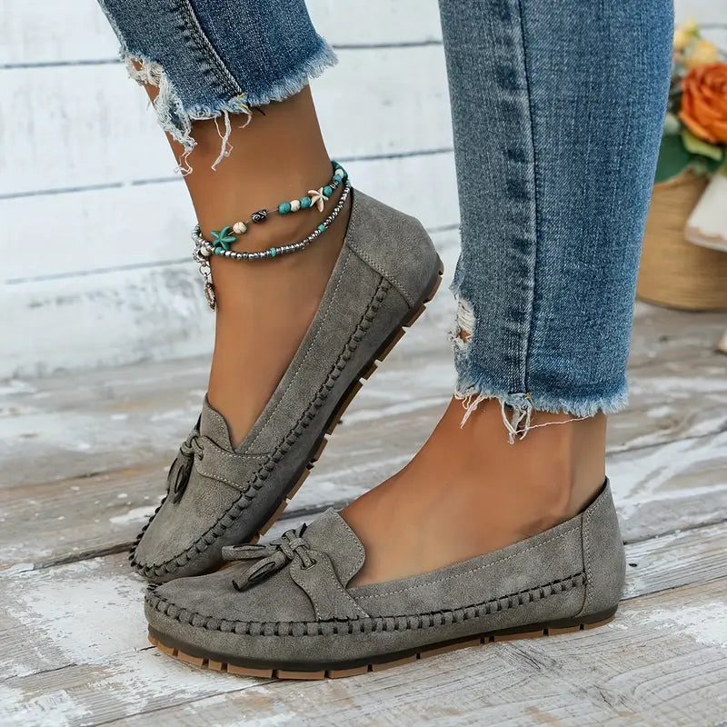 Tânia | Mocasines Sin Cordones Con Borlas Para Mujer