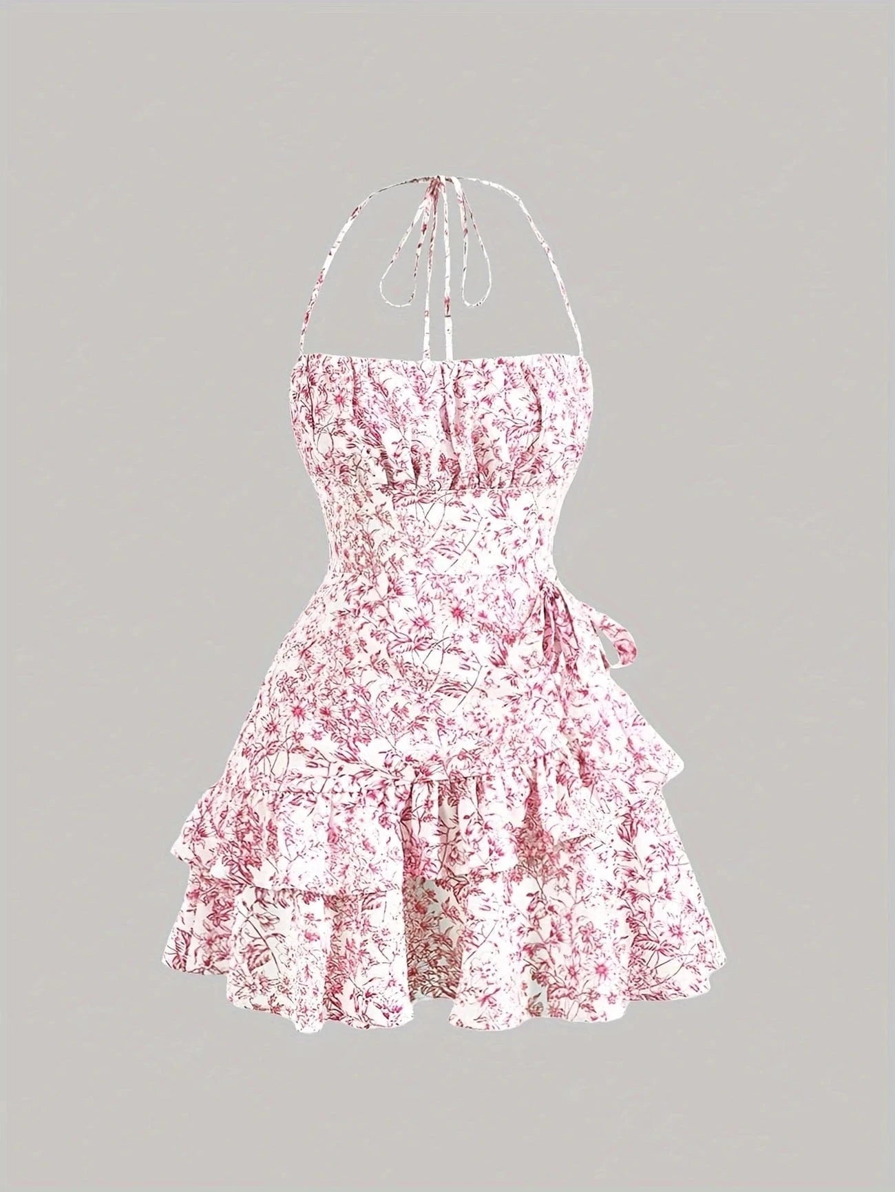 Ortagus | Minivestido floral con tirantes y volantes