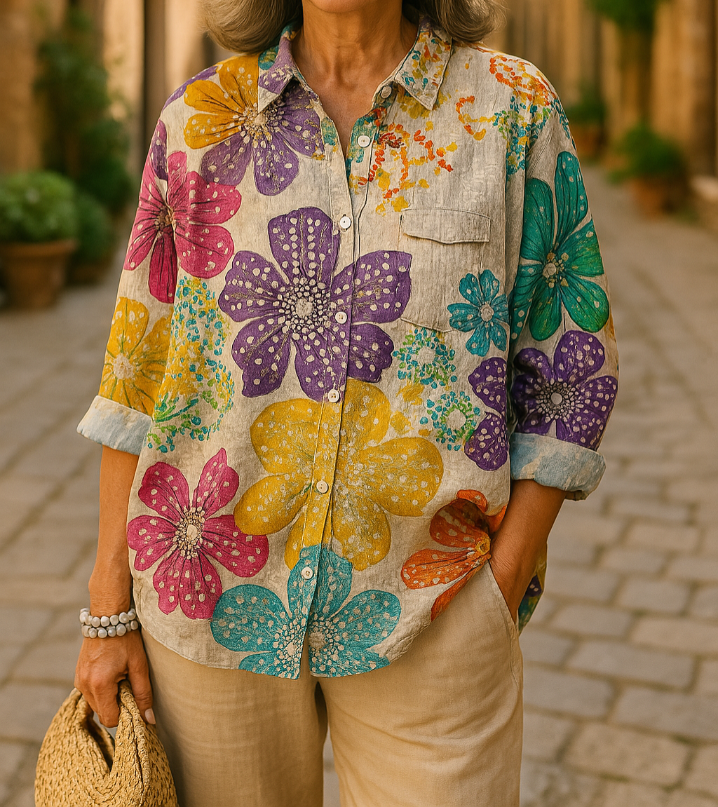 Petra | Camisa Con Cuello, Botones en La Parte Delantera Y Estampado Floral