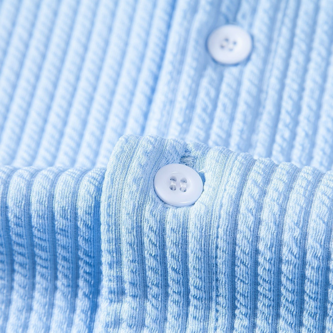 Geoffrey | Camisa De Manga Corta Con Botones Y Textura Para Hombre