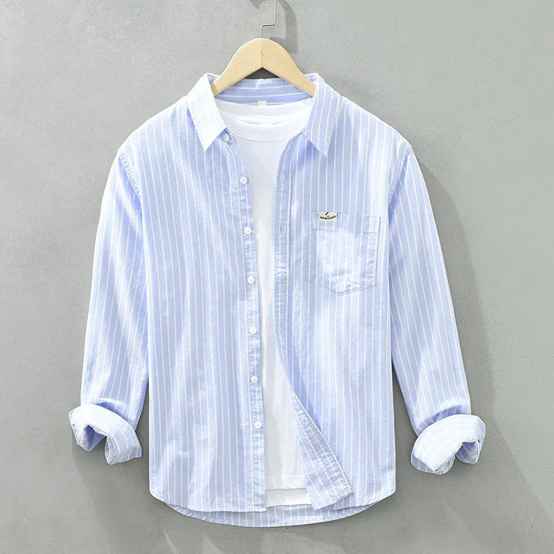 Edwin | Camisa De Manga Larga a Rayas Con Botones
