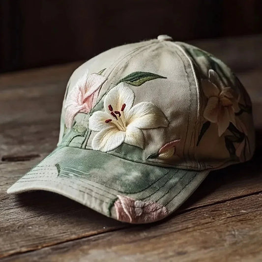 Virinia - Embroidered Floral Baseball Cap