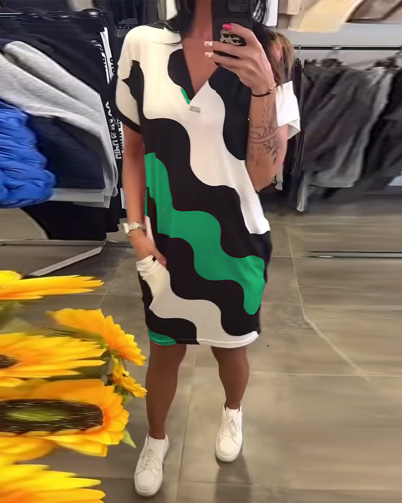 Penelope | Vestido Corto Estampado De Cuello en V