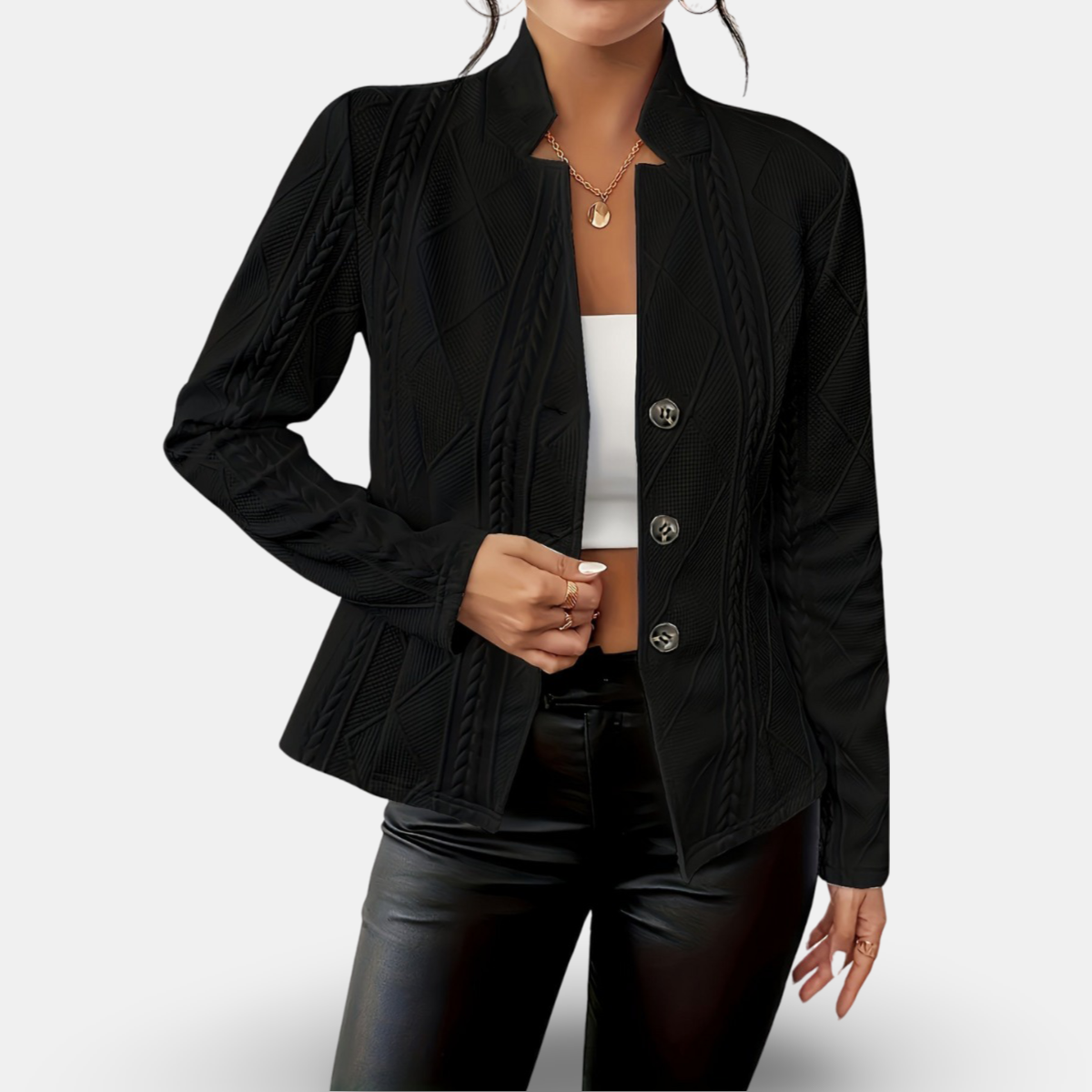 Lynn | Blazer De Manga Larga Con Textura Y Tres Botones