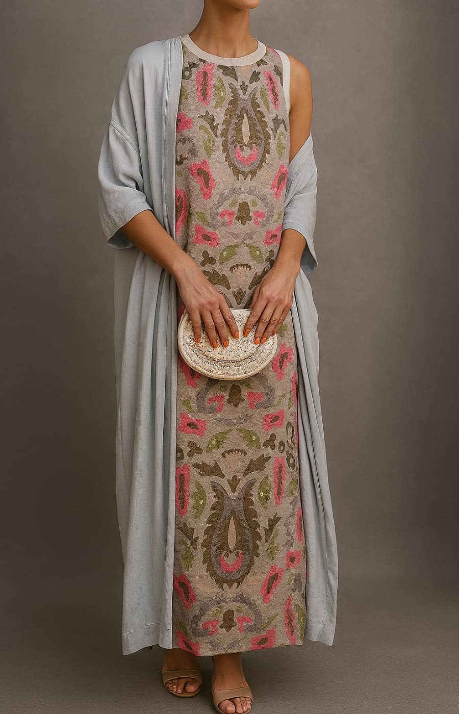 Irmtraut - Vestido Largo sin Mangas con Estampado Floral
