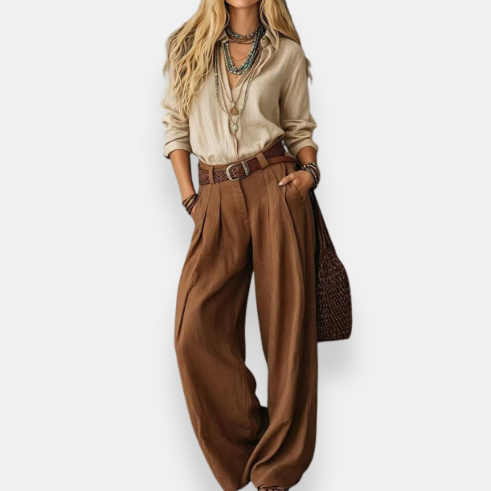 Orable | Conjunto De Camisa Y Pantalón De Pierna Ancha