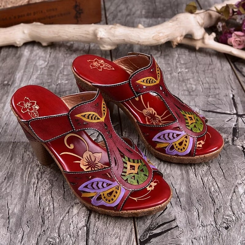Ariana | Sandalias de Tacón con Estampado Floral