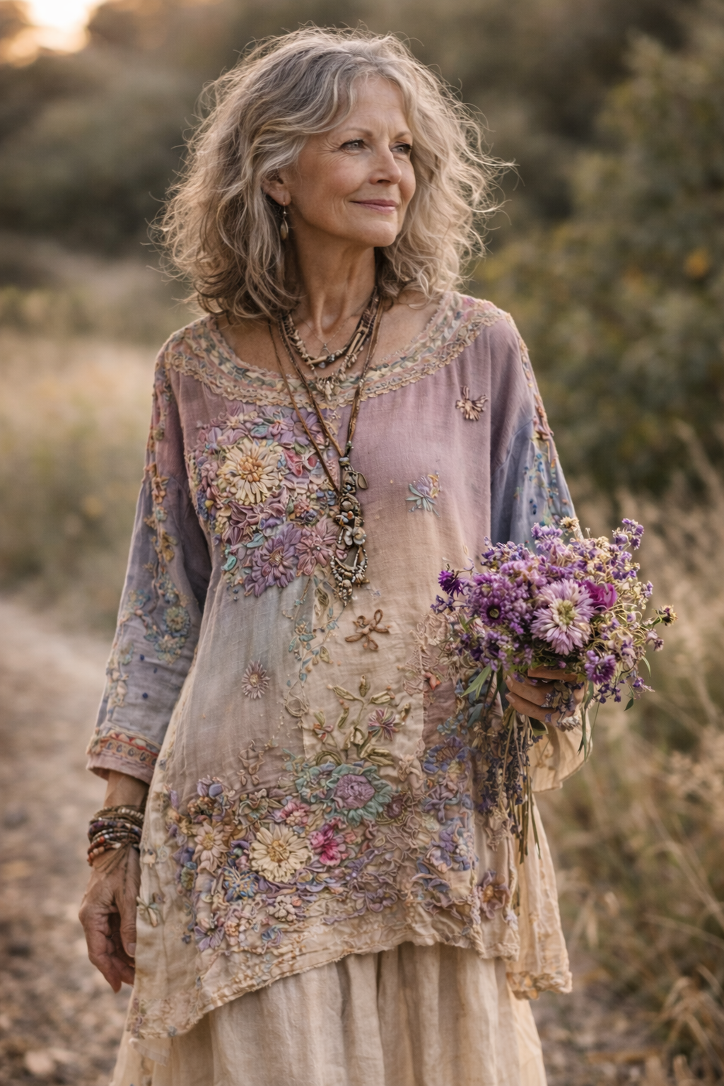 Ridika | Vestido Patchwork Boho con Detalle de Bordado Floral