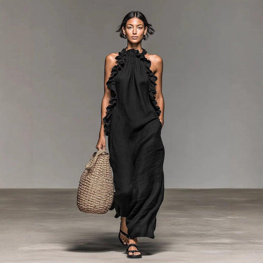 Vasara | Vestido Maxi Sin Mangas Con Volantes