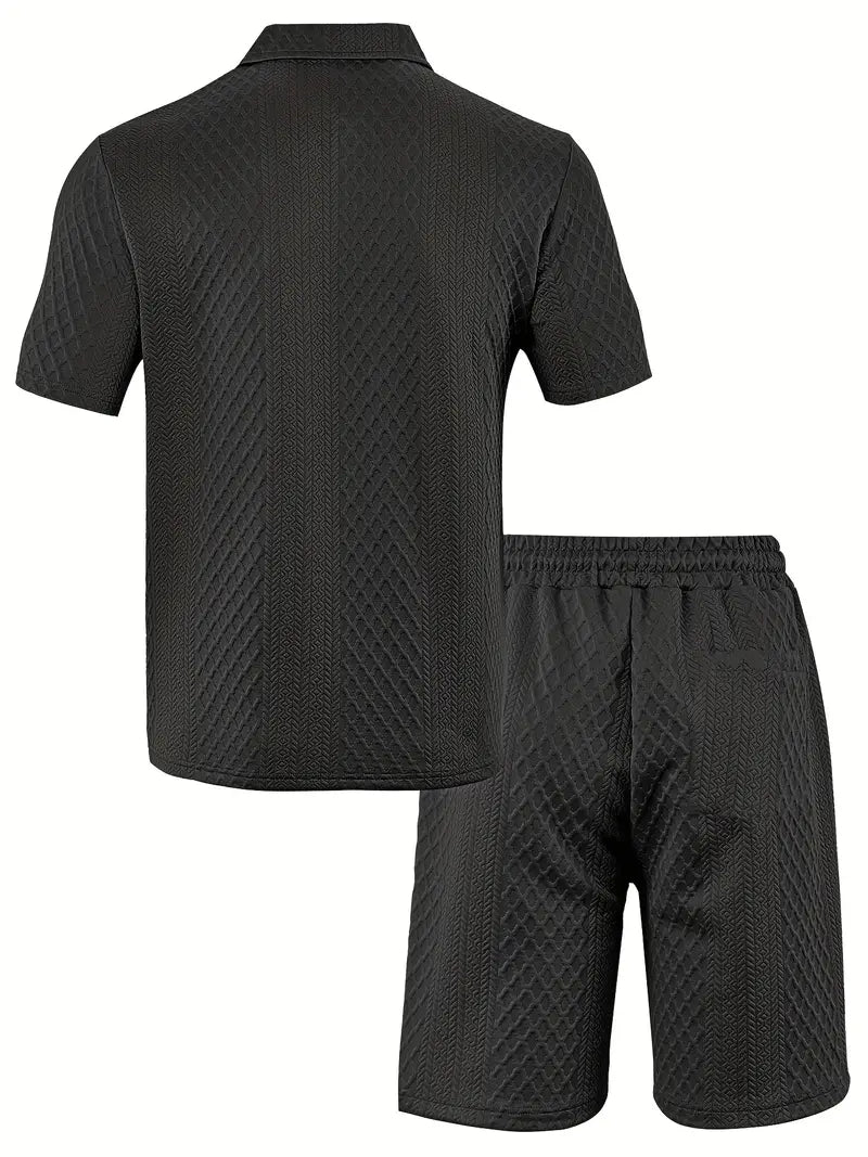 Francisco | Conjunto de Polo y Pantalones Cortos Con Textura