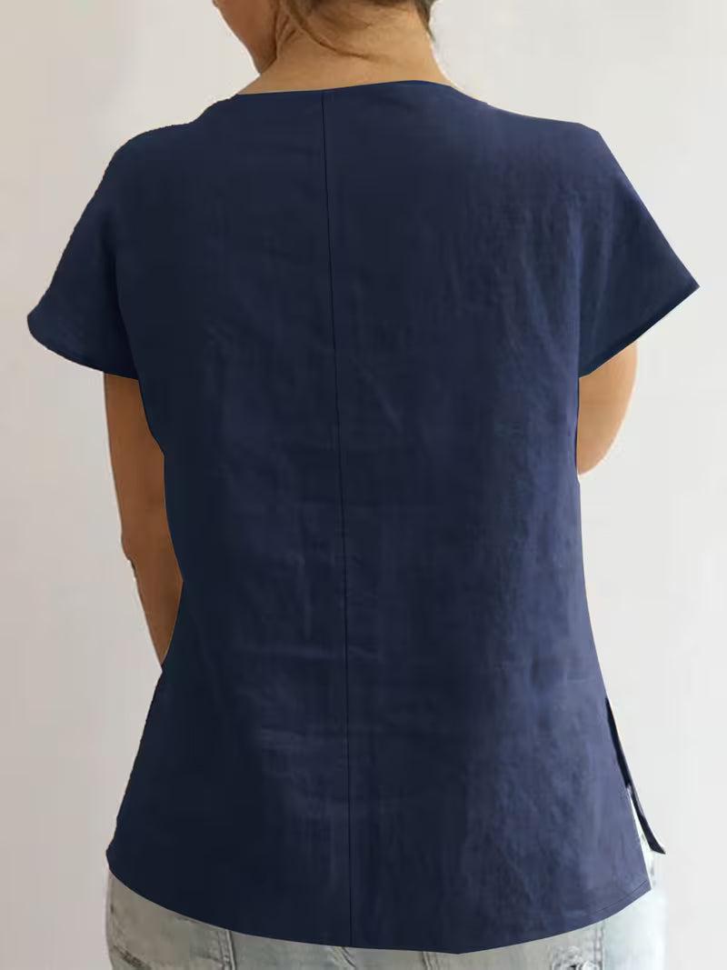 Jovea | Top con cuello atado y mangas cortas