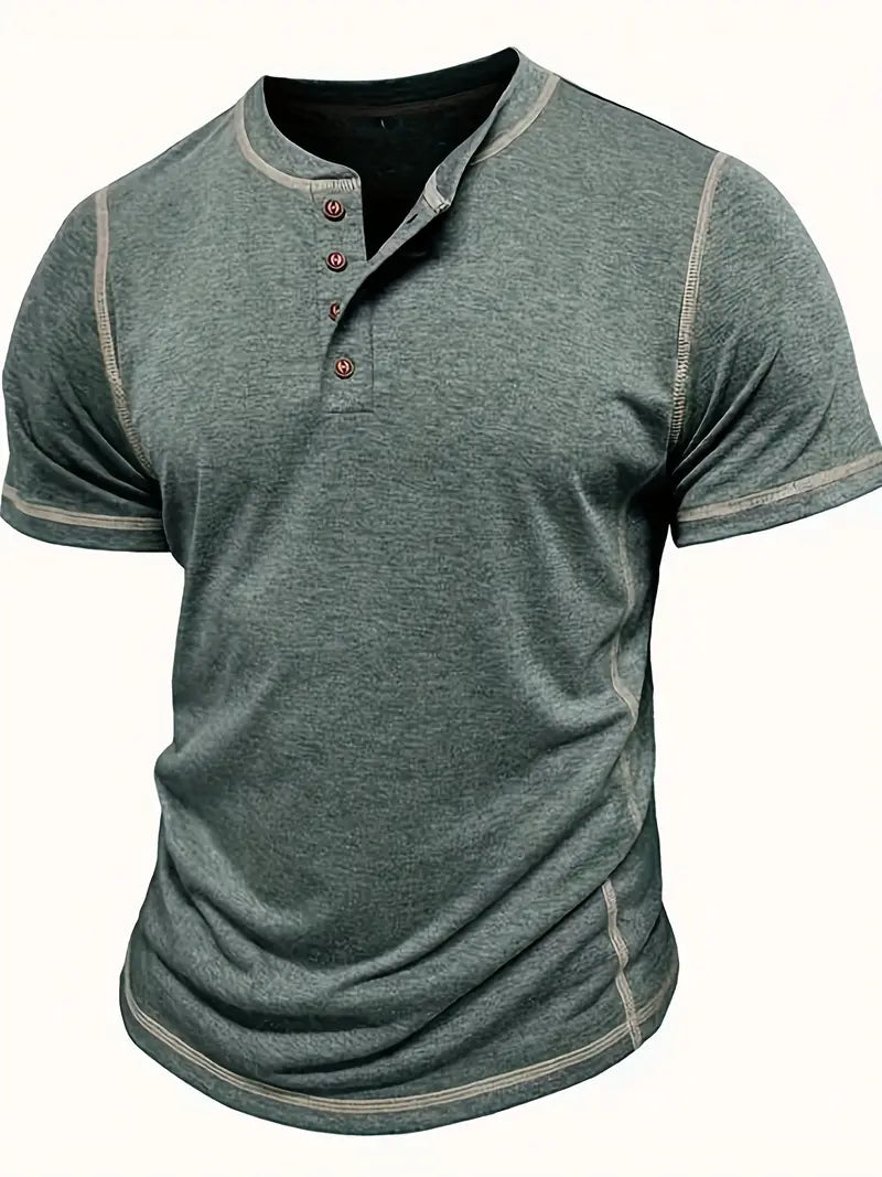 Orazio | Camiseta De Manga Corta Con Cuello Henley
