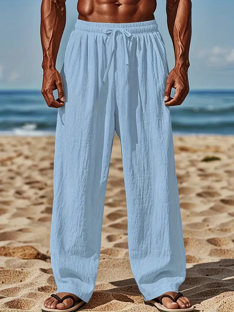 Babaev | Pantalones Anchos de Lino Con Cordón