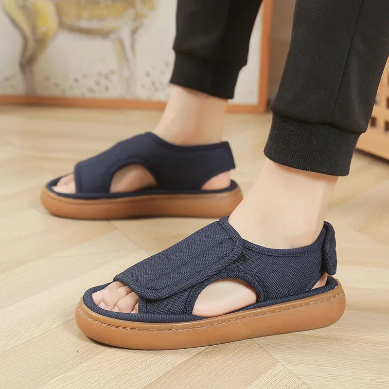 Karena | Sandalias Ajustables Con Velcro y Puntera Abierta