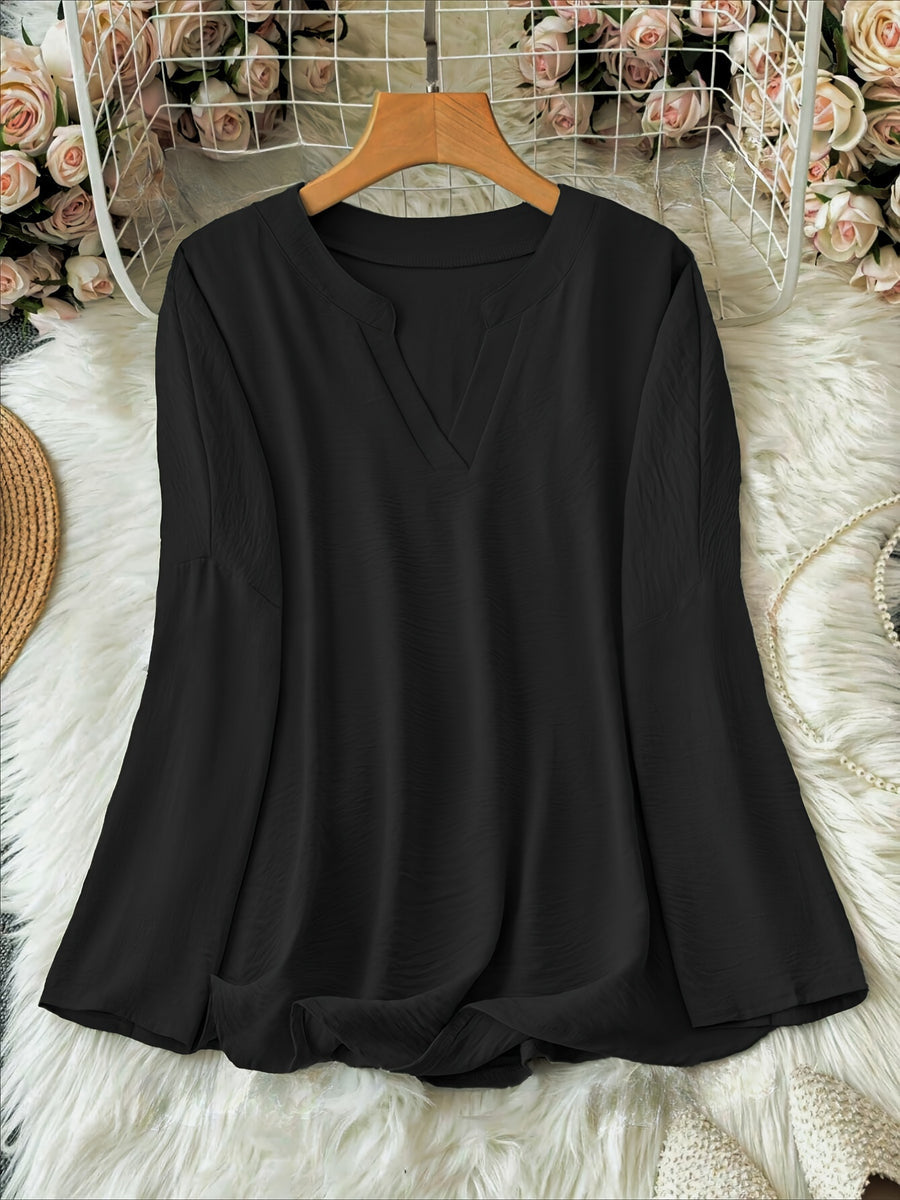 Shawna | Blusa Holgada de Manga Larga Cuello V