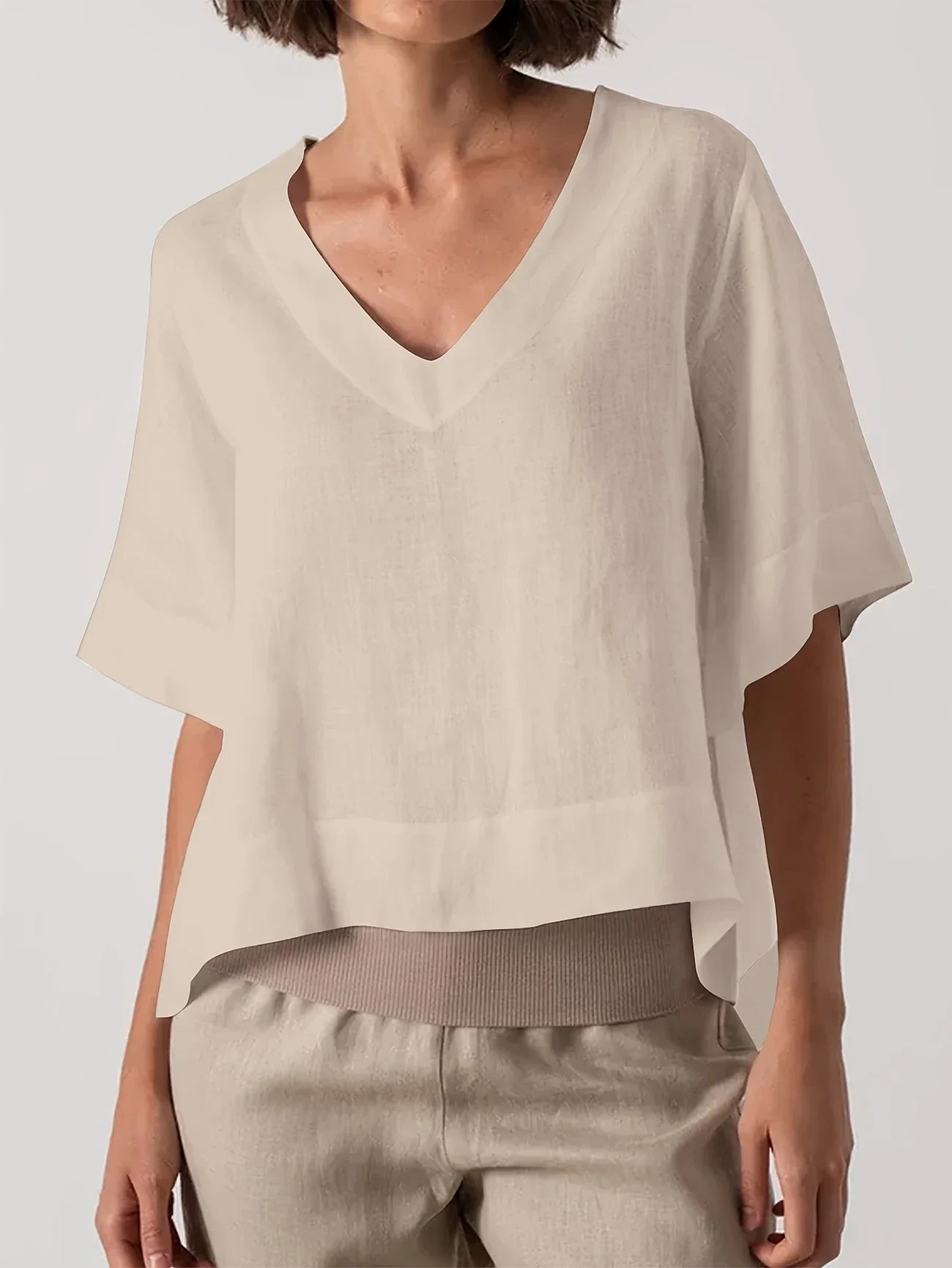 Mattea | Blusa Holgada Manga Corta Cuello V