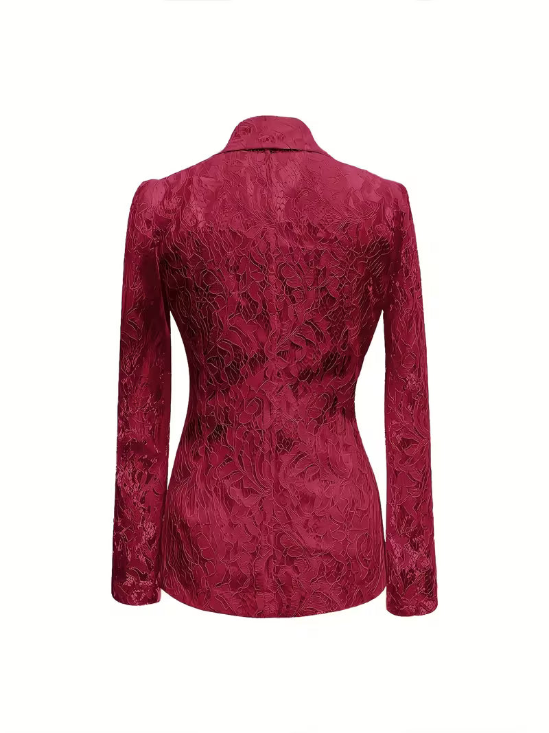 Kyliza | Chaqueta Blazer Entallada De Manga Larga Con Encaje